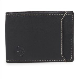 TIMBERLAND BLIX LEATHER WALLET WITH MONEY CLIP BLACK NWOT
